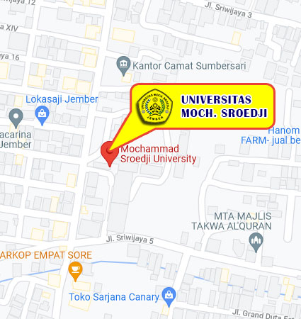 Location Map (Google Map) Universitas Mochammad Sroedji  Nomor